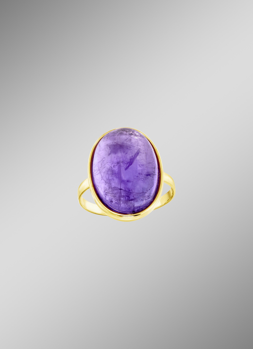 Ringe - Damenring mit echt Amethyst-Cabochon, in Größe 160 bis 220, in Farbe  Ansicht 1