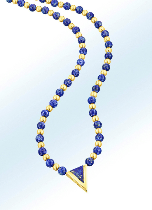 Halsketten - Halskette mit Echt Lapislazuli, in Farbe