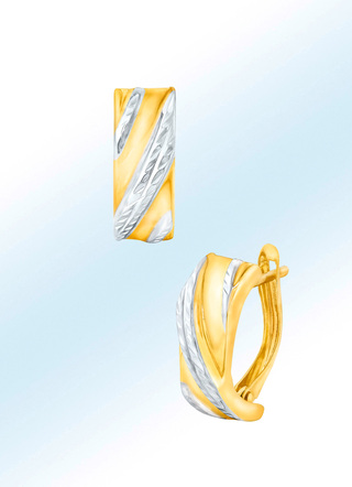 Klappcreolen in Bicolor, teilweise diamantiert