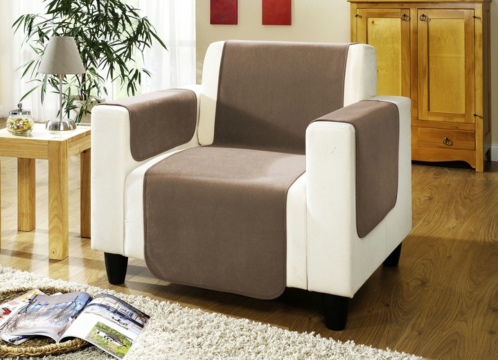 Sessel- & Sofaüberwürfe - Wohnaccessoires mit Fleckschutz, in Größe 101 (Sesselschoner, 50x150 cm) bis 865 (2 Armlehnenschoner, 50x 70 cm), in Farbe BRAUN Ansicht 1