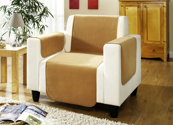 - Wohnaccessoires mit Fleckschutz, in Größe 101 (Sesselschoner, 50x150 cm) bis 865 (2 Armlehnenschoner, 50x 70 cm), in Farbe SAND
