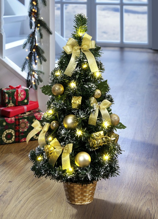 - Beleuchteter Weihnachtsbaum, in Farbe GRÜN-GOLD