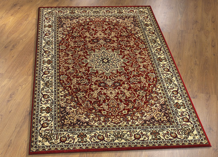 Klassisch - Brücken und Teppiche mit besonders hohe Flordichte, in Größe 111 (Brücke, 60x110 cm) bis 288 (Teppich, 240x340 cm), in Farbe ROT MEDAILLON Ansicht 1