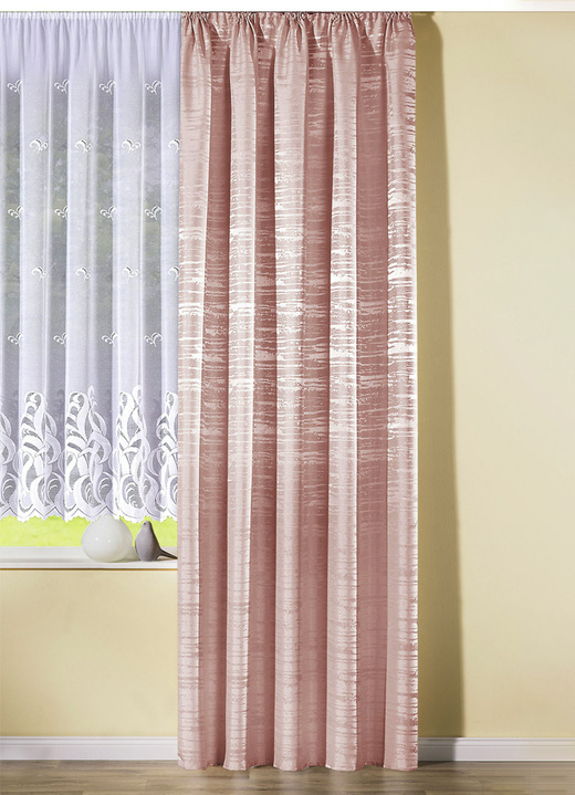 - Übervorhang mit Universalschienenband, in Größe 358 (H145xB140 cm) bis 456 (H245xB140 cm), in Farbe ROSÉ Ansicht 1