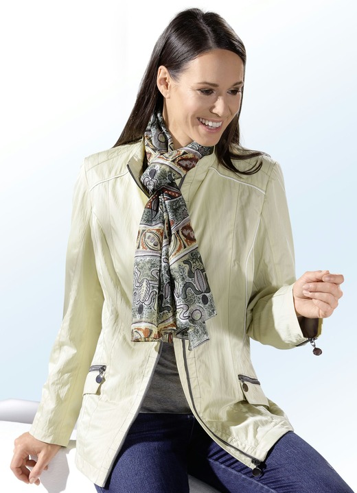 - Jacke mit Kontrastpaspelierung und Zierstepp, in Größe 036 bis 050, in Farbe LIMONE