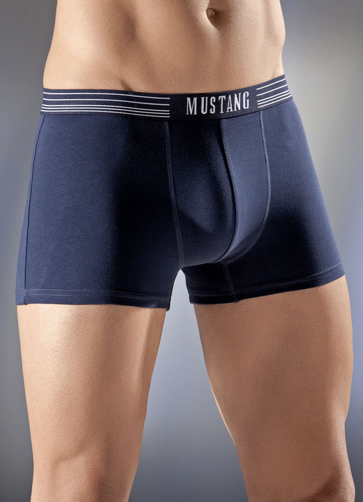 Pants & Boxershorts - Mustang Dreierpack Pants, uni, in Größe L (6) bis XXL (8), in Farbe 2X NAVY, 1X GRAFIT Ansicht 1