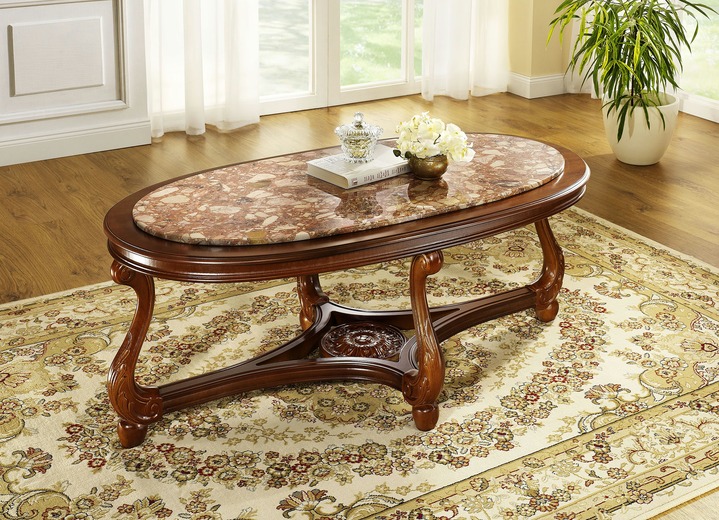 Couchtisch mit Tischplatte aus Marmor Konglomerat - Tische ...