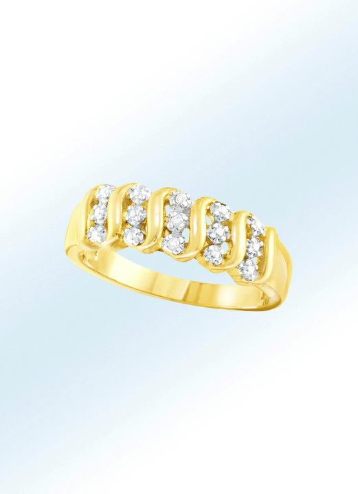 Ringe - Toller Damenring mit 3 Diamanten, in Größe 160 bis 220, in Farbe