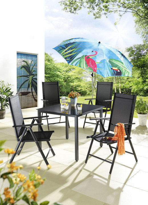 Gartenmöbel - Möbelserie Miami aus wetterbeständigem Aluminium, in Farbe ANTHRAZIT, in Ausführung 3-teiliges Set Ansicht 1
