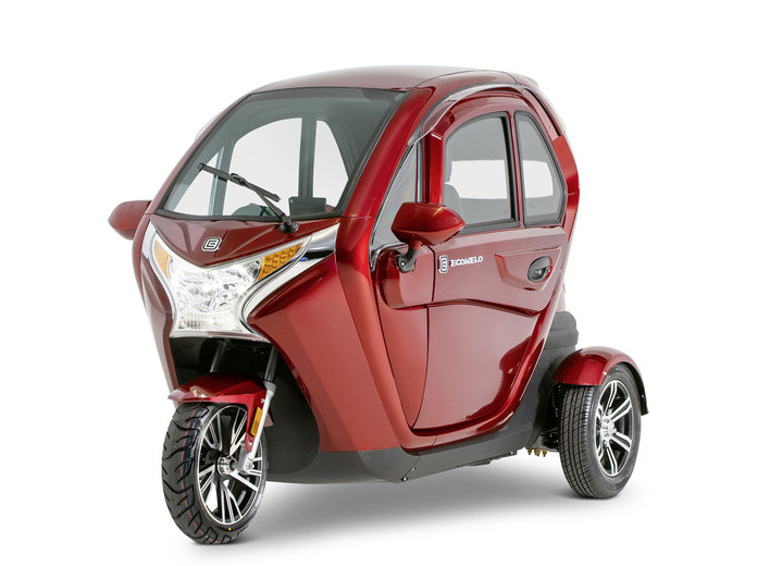 Elektromobile - Econelo-F1 Kabinenroller, Höchstgeschwindigkeit bis zu 25 km/h, in Farbe BORDEAUX Ansicht 1