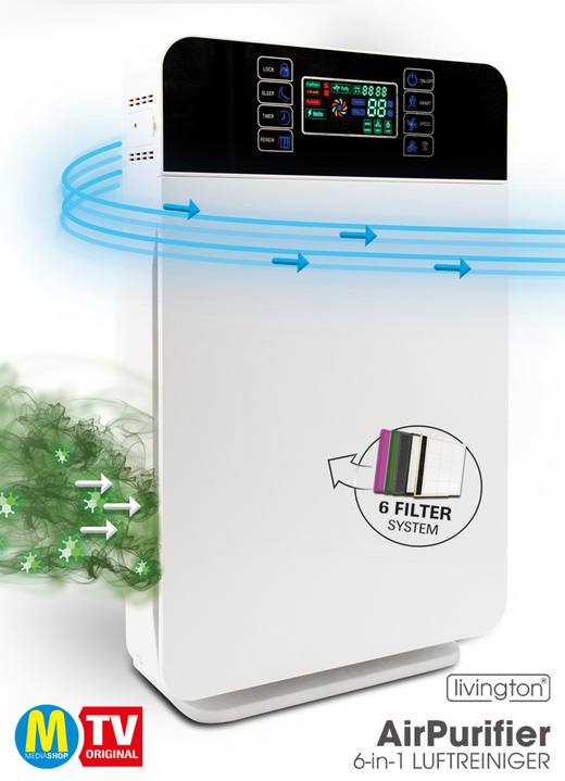 Medizinische Geräte & Technik  - livington AirPurifier 6-in-1 Luftreiniger, in Farbe WEISS