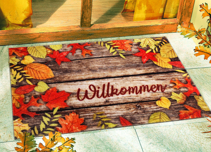 Fussmatten - Fussmatte Herbstblätter mit rutschhemmender Rückseite, in Farbe BUNT Ansicht 1