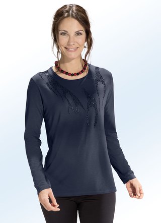 Shirt mit schwarzen Zierplättchen