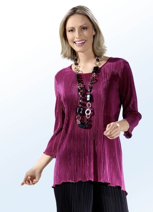 - Plissierte Tunika in Fuchsia, in Größe 038 bis 054, in Farbe FUCHSIA