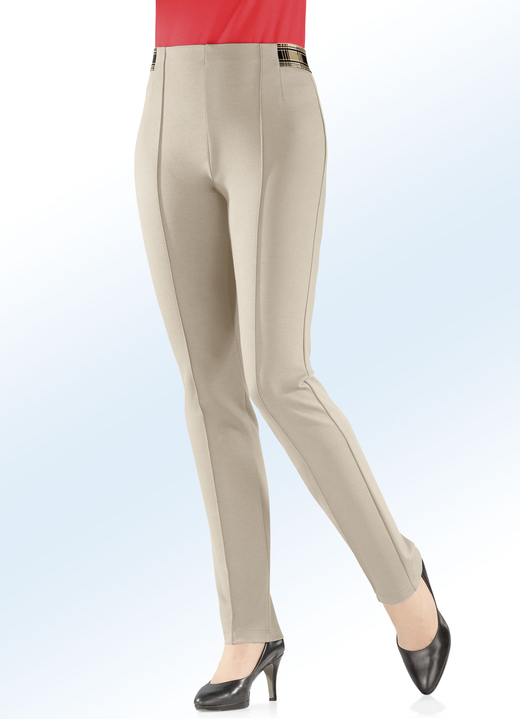 Hosen - Jersey-Hose mit spezieller Bundverarbeitung, in Größe 018 bis 245, in Farbe BEIGE Ansicht 1