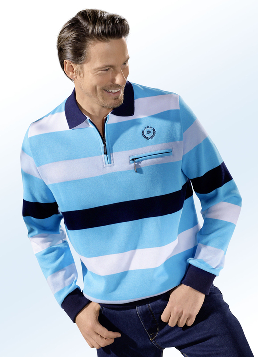Shirts & Sweatshirts - Poloshirt in 3 Farben, in Größe 046 bis 062, in Farbe TÜRKIS-BUNT Ansicht 1