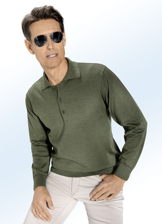 Polopullover mit kurzer Knopfleiste in 4 Farben