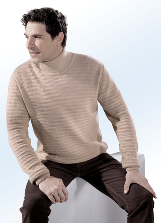 Rollkragenpullover mit Strukturmuster allover