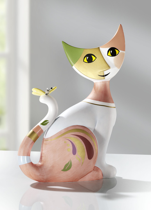 - Goebel Katze von der Künstlerin Rosina Wachtmeister, in Farbe WEISS-ROSA