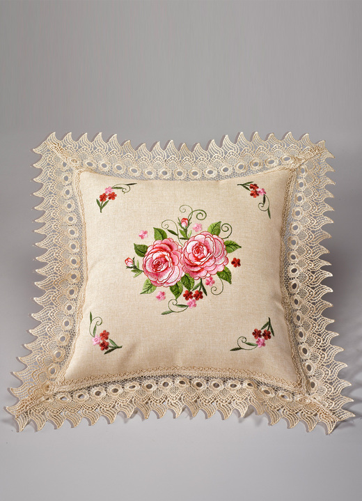 Tisch- & Raumdekoration - Raumdekoration mit entzückendem floralem Motiv, in Größe 101 (Läufer, 30/ 75 cm) bis 404 (Kissenbezug 40x 40 cm), in Farbe ECRU Ansicht 1