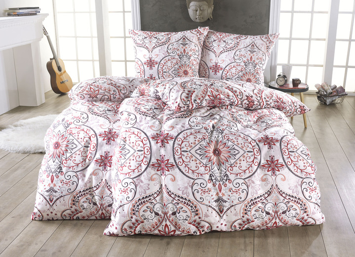 Schlafzimmer - Bettwäsche aus feiner Mako-Satin Baumwolle, in Größe 111 (40/80 cm + 135/200 cm) bis 115 (80/80 cm + 155/220 cm), in Farbe ROSÉ