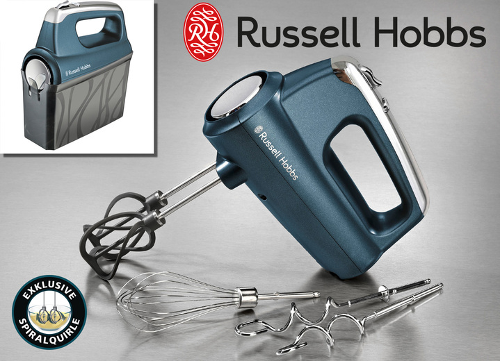 Küchengeräte - Russell Hobbs Handmixer mit spiralförmigen Helix-Quirlen, in Farbe SAPHIRBLAU Ansicht 1