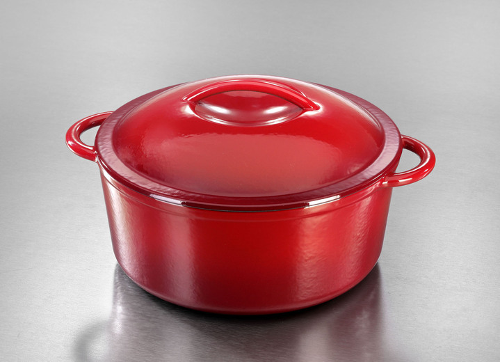 Kochen, Braten & Grillen - Gusseisen-Schmortopf und -Bräter, in Farbe ROT, in Ausführung Bräter oval Ansicht 1