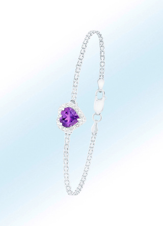 Bezauberndes Armband mit echt Amethyst und echten Weisstopasen