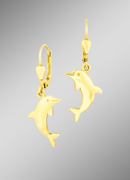 Ohrschmuck - Süsse Delfin-Ohrringe, in Farbe  Ansicht 1