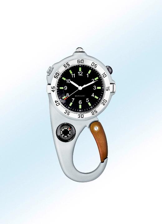 Quartzuhren - Karabiner-Uhr mit Taschenlampenfunktion, in Farbe  Ansicht 1