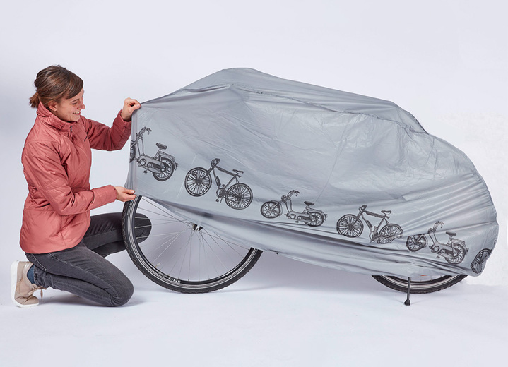 Akku-Zweiräder - Abdeckhülle für Fahrräder, Roller, Trikes, Elektromobile und Kabinenroller, in Farbe GRAU, in Ausführung für Fahrräder/E-Bikes, Mopeds und Roller Ansicht 1