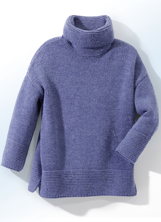 - Pullover in 2 Farben in Grobstrick, in Größe L (44/46) bis XL (48/50), in Farbe JEANSBLAU
