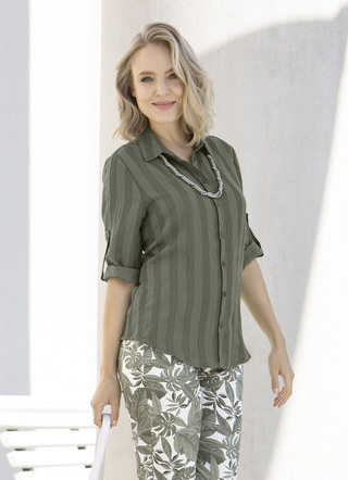 Kombistarke Bluse mit Hemdkragen in 2 Farben