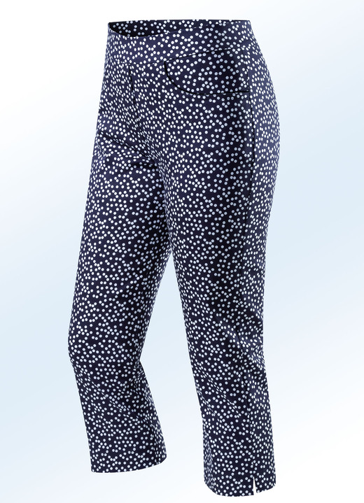 Hosen - Soft-Stretch-Caprihose, in Größe 017 bis 052, in Farbe MARINE-WEISS