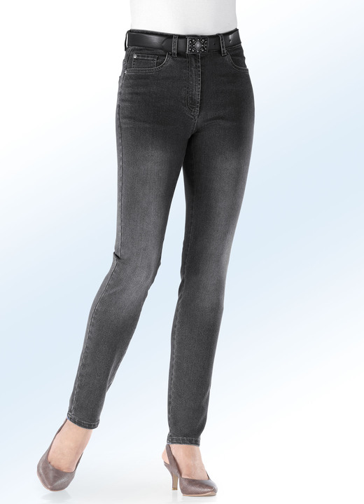 Hosen mit Knopf- und Reissverschluss - Basic-Jeans, in Größe 017 bis 052, in Farbe GRAFIT Ansicht 1