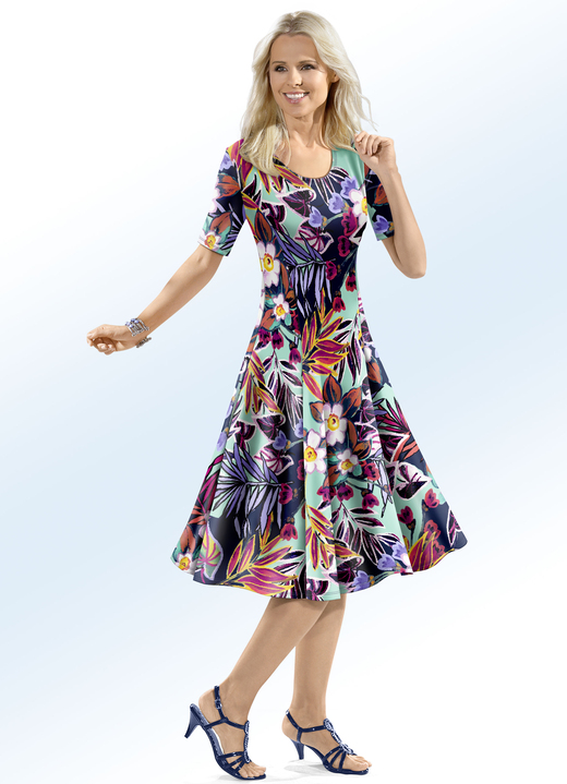 - Extravagantes Kleid in bequemer Schlupfform, in Größe 036 bis 552, in Farbe MINT-BUNT