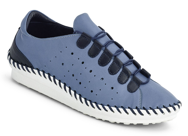 Slipper & Schnürschuhe - Pfiffiger Schnürschuh in 2 Farben, Weite G, in Größe 036 bis 042, in Farbe JEANS-MARINE Ansicht 1
