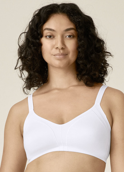 BH ohne Formbügel - Naturana Minimizer-BH mit vorgeformten Cups, in Größe 075 bis 105, in Cup E, in Farbe WEISS Ansicht 1
