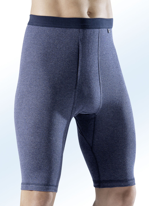 Slips & Unterhosen - Pfeilring Zweierpack Unterhosen, knielang, in Größe 005 bis 012, in Farbe 2X DUNKELBLAU MELIERT