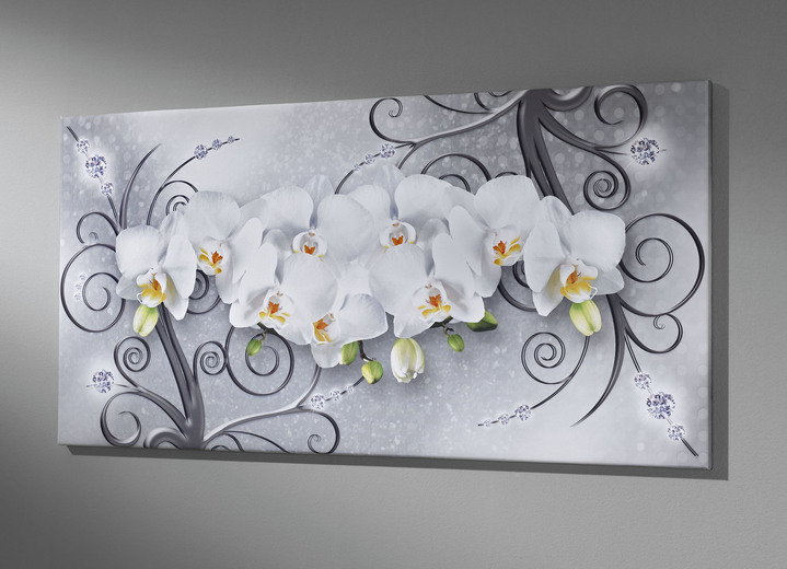 Blumen - Bild mit dem Titel Orchideen, in Farbe WEISS-SILBER Ansicht 1