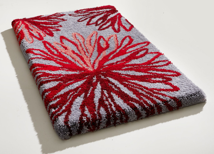 Badgarnituren - «Grund» Badgarnitur in verschiedenen Farben, in Größe 100 (Vorleger halbrund, 50/ 80 cm) bis 112 (WC-Deckelbezug, 47/ 50 cm), in Farbe ROT Ansicht 1