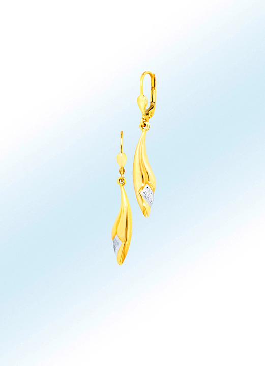 Ohrschmuck - Ohrringe in Bicolor aus Gold, in Farbe
