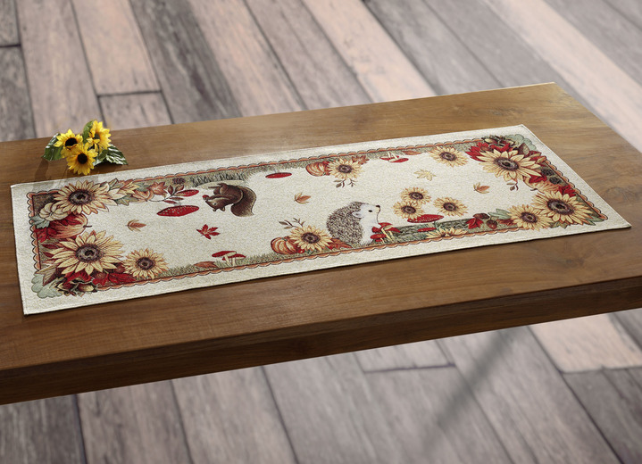 - Tisch- und Raumdekoration aus Gobelin, in Größe 100 (2 Platzsets, 33/ 45 cm) bis 140 (Tischdecke, 140/140 cm), in Farbe CREME