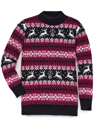 Pullover mit bunten Glitzerakzenten