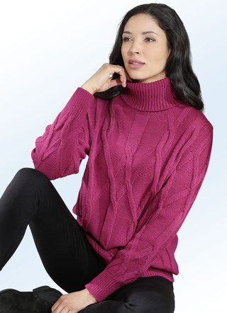 Pullover mit Alpaka und streckendem Strukturmuster