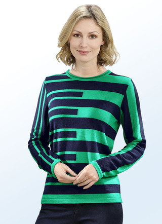 Pullover in dekorativem Streifendessin
