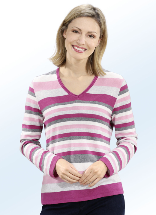 - Pullover in Feinstrick, in Größe 036 bis 050, in Farbe FUCHSIA-MULTICOLOR