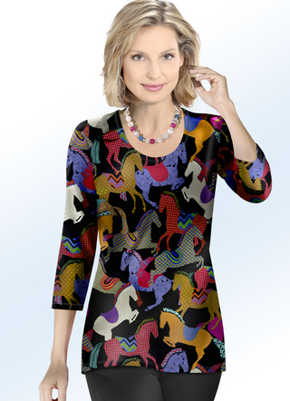 KLAUS MODELLE Pullover mit Inkjet-Druck
