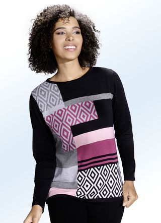Pullover mit Baumwolle und Intarsiendessin