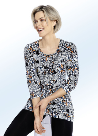 Longshirt mit silberfarbenen Zierplättchen